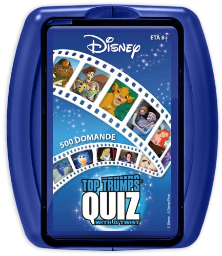 Top Trumps Quiz Disney Classic, gioco a quiz basato su personaggi Disney come Elsa, Simba, Cenerentola e Pinocchio, ottimo regalo per bambini dagli 8 anni in su