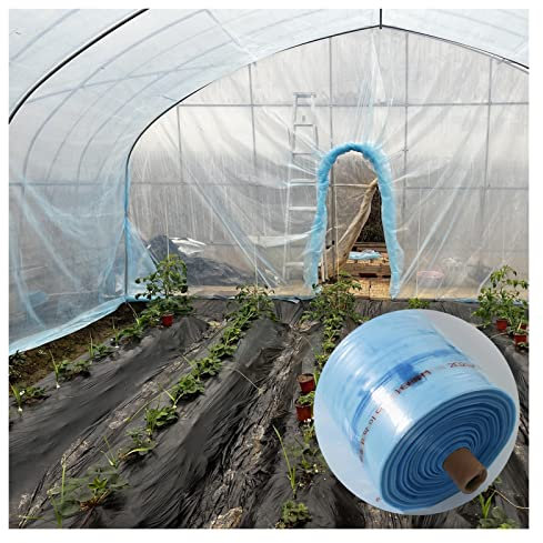 WIGING Serra Film Plastico, Antigelo Isolamento Resistente Ai Raggi UV Politene Telo Trasparente, Impermeabile Resistente allo Strappo Giardino Serra Copertura per Piante((WxL) 6x10m)