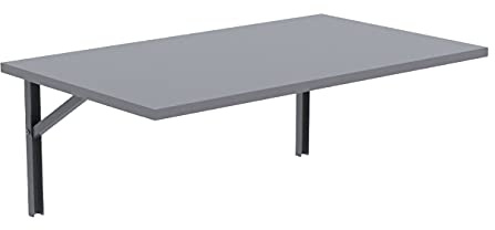 AKKE Klapptisch Wandklapptisch, klappbar, 80cm x 60cm, Hellgrauer Graphit