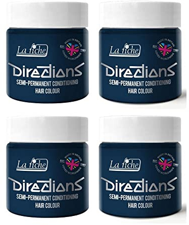 La Riche Directions Semipermanente Haarfarbe 100 ml Dose 4 Packung (Denim Blue)