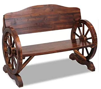 HIHELO Outdoor-Parkstuhl, Heim-Balkonbank, Outdoor-Gartensitz, malerischer Bereich, Massivholz-Stuhl mit doppelter Rückenlehne (Size : S:110cm)