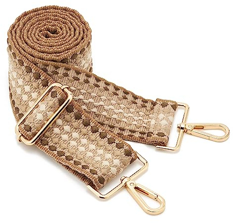 ZOUIQSS Damen Goldfarbener Bunter Schultergurt - Längenverstellbarer Breiter Tragegurt für Handtaschen 94-165cm (5 cm, Farbe 29)