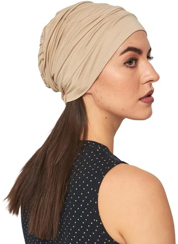 SAKUCHI Damen Chemo Bambus Slouchy Snood Beanie Turban Kopfbedeckung – Weiche Mütze für Krebspatienten & Haarausfall