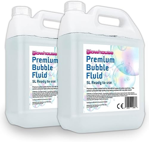 The Glowhouse Líquido de burbujas para niños de alta calidad, 5 litros, máquina de burbujas (10 litros)