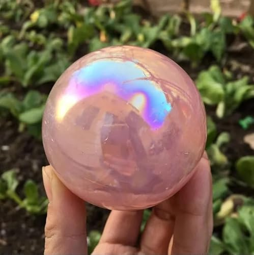 VEKETE Esfera De Cuarzo Natural De Cristal,Bola De Cristal De Cuarzo Rosa Aura Para Regalo,Decoración Del Hogar,cuarzo Rosa,aproximadamente 40-60mm