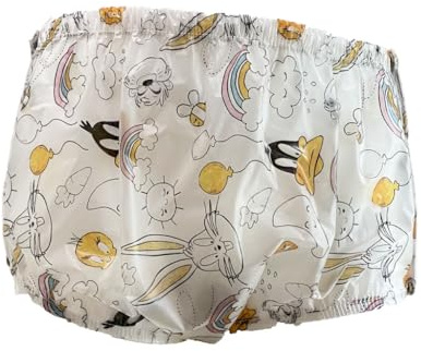 Haian Classic Unisex-Inkontinenz-Unterhose mit Schnappverschluss, Kunststoff (TPU) bedruckt, wasserdicht, Größe XXL, Häschen