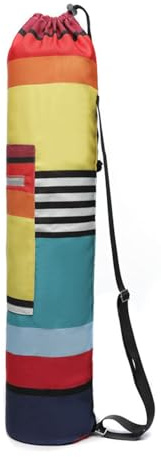 Hixingo Borsa per Tappetino Yoga Grande Borsa per Tappetino Yoga con Coulisse Tracolla Regolabile Boemia Borsa a Tracolla per Tappetino Sacca Custodia Tappeto per Palestra Sport (Giallo,75x16cm)