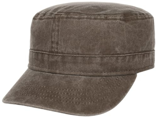 Lipodo Washed Cotton Army Cap Casual Style Robuste Baumwollkappe mit Schirm Damen Herren Frühjahr Sommer Dunkelbraun One Size