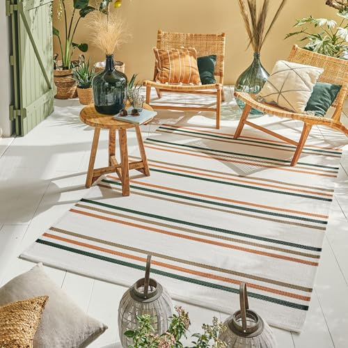 Nazar Teppich für den Außenbereich, Garten, Terrasse, Garten, Balkon, Camping, leichter Outdoor-Teppich, wendbar (1742 Grün, 150 x 220 cm)