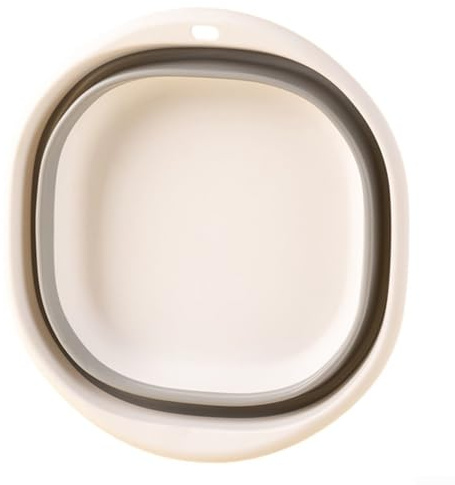 EpheyFIF Lavabo plegable, plegable multiusos, cuenco cuadrado plegable para camping, viajes, senderismo, ahorro de espacio ( y gris, L)