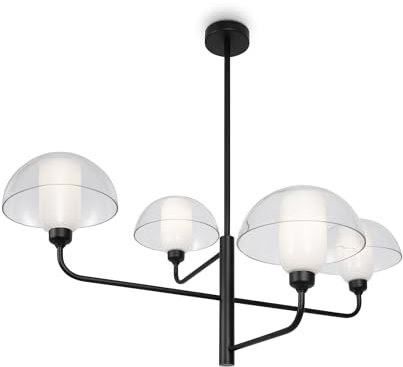 MAYTONI DECORATIVE LIGHTING Lámpara Colgante Memory Cristal Metal Negro Para Salón, Cocina, Dormitorio, Comedor, Oficina