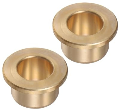 Kozelo 2pcs Bronze Flange Bearing Sleeve [15mm Bore x 21 OD x 15mm Flange Thickness] Self-Lubricating Bushings
