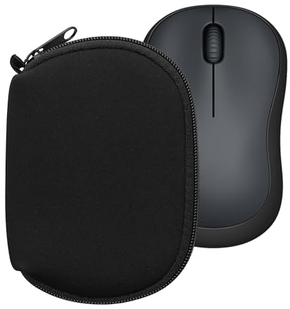 kwmobile Hülle für Logitech M220 Silent / M235 / M185 / acer OMR266 Hülle - Mouse Case - Neopren Tasche - Schutzhülle für PC Maus - Transporttasche Zubehör - Schwarz