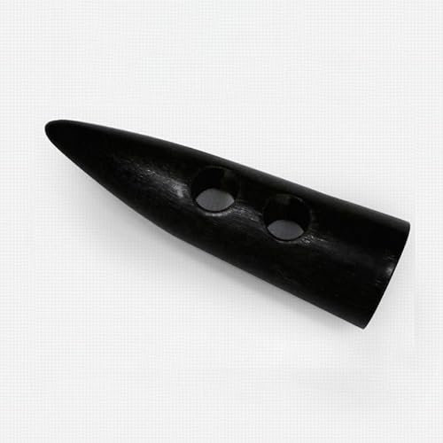 ZAZUZU Knebelknöpfe aus echtem Horn, 2 / 4 / 6 Stück, 45/55 mm, Zahnform, 2 Löcher, große Olivenform, Büffelhorn, Mantelknöpfe zum Nähen, Stricken, Trenchcoat