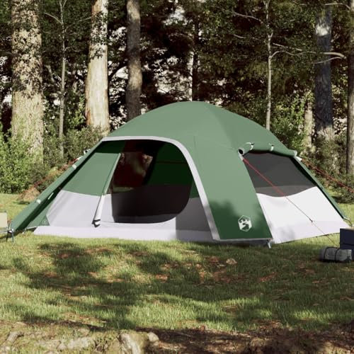 AUVYI Kuppel-Familienzelt 6 Personen Grün Wasserdicht 185T Polyester mit PU-Beschichtung 335x396x178 cm