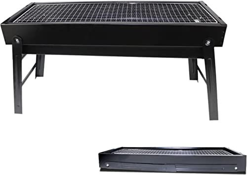 CVNIMV Grils à Charbon de Bois, Gril à Charbon Portable Compact, Gril Pliable avec tiroir pour Le Camping, la terrasse, la Cour et n'importe où en Plein air, Le Barbecue Convient à 3 à 5