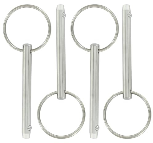Zorfeter 4pcs Quick Release Pin, 3/16 (4.8mm) Diameter, Usable Length 1-1/2, Overall Length 2, 316 Stainless Steel Bimini Tops Boat Accessories