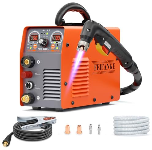 FEIFANKE 230V 50A Plasma Cutter Non Contact Low Frequency IGBT 2T/4T Cutting Torch with Blow Back for Cutting Stainless Steel Aluminium and Copper Maximum Cutting Thickness 25mm