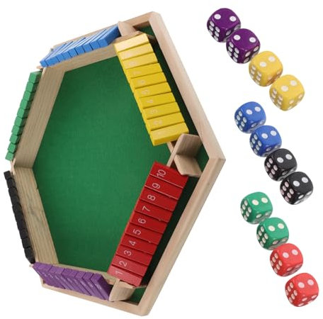 HEMOTON Spieltisch Mit Sechsseitigem Flip-Spiel Und Tragbar Für Kartenspiele Mahjong Und Trinkspiele Geeignet Für Indoor Und Outdoor-nutzung