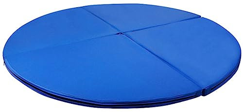 Faltbare Pole Dance Matte mit rutschfester Unterseite, 4-lagiges, dickes PU-Leder und EPE-Schaumstoff, Yoga-Schutzpolster für Fitness, Tanz, Heim-Fitnessstudio, wasserdicht, tragbar, Blau, 200 x 10 cm