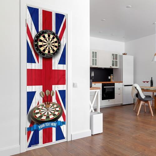 Union Jack Flag - Personalised Darts Wall/Door Banner 195cm x 70cm