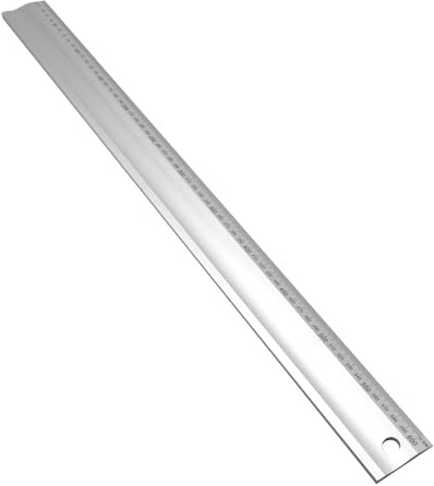 Snyderline® Regla de corte de aluminio: formato mm, regla para corte, medición, dibujo, diseño estable a prueba de flexión (plata, 60 cm)