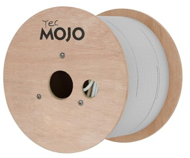 Tecmojo CAT6A UTP 305M Reel, 10Gigabit LAN Ethernet Network Bulk Cable Pure Copper Conductor 23AWG LSZH CPR Dca Grey