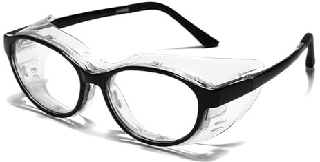 TAIOYHD Moisture Chamber Glasses for Adults | Upgraded TR90 Blue Light Blocking & Anti-Fog | Full-Seal Dust/Pollen | Office & Outdoor Protective Goggles(Black)