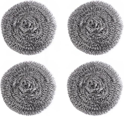 NINFEIQI 4Pcs Kettle Descaler Balls, Metal Wire Scourers, Limescale Descalers Wire Ball, Stainless Steel Scrubber for Kitchen Restaurants Camping