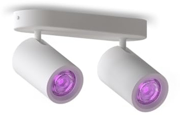 CALEX Smart LED Deckenstrahler, 2-flammig oval, schwenkbar, RGB-Farben & kalt- bis warmweiß Licht, dimmbar, WLAN App- & Sprachsteuerung, Weiß