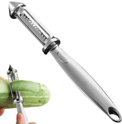 1 Pcs Stainless Steel Peeler, Peeling Tool for Kitchen, Versatile Vegetable and Fruit Peeler, 2 in 1 Tool and Shredder, Suitable for Kitchen, Fruits, Carrots, Apples, Vegetables, Eggplants, Cucumbers