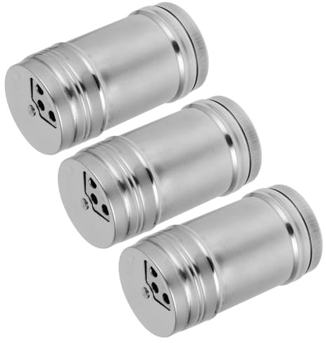 OUNONA 3 Pezzi Barattoli Acciaio Inossidabile per Spezie Contenitori Condimenti per Cucina e Barbecue Colore Casual Media per e Aromatiche Colore Casuale