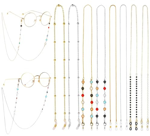 PYSEOSISE Cadena de Gafas, 8 Piezas Cadena Gafas, Elegantes Cordones para Gafas Cadenas para Gafa de Sol para Mujer Hombre