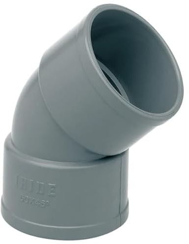 Codo PVC 45 H-H Grados para Tubería – Curva de PVC Presión Agua Potable y Desague – Interior/Exterior – Tuberías 32mm a 250mm – Conexión Sólida y Resistente – Varios Diámetros (75 mm)