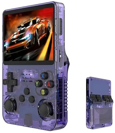 Aidodmom Consola de mano de videojuegos retro, pantalla IPS de 3,5 pulgadas, reproductor de vídeo, tarjeta TF de 64/128 GB, más de 20 000 juego, sistema Linux de código abierto