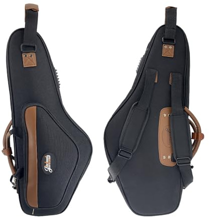 Conboxus Tasche für Altsaxophon, Oxford-Stoff mit gepolsterten Rucksackgurten, leicht, langlebig, Tenor-Altsaxophon-Gigbag, Zubehöraufbewahrung (schwarz)