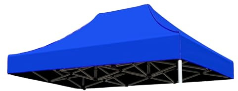 Housse de rechange imperméable pour auvent de pavillon carré en tissu imperméable avec protection UV, installation facile pour tentes et balcons (dessus uniquement, bleu, 2 x 3 m)