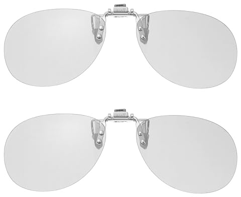 QUARKZMAN 2 Piezas Gafas 3D Clip-On Polarizadas, Cuadros De Gafas 3D Pasivas Circulares para Image Maximum Películas Cine Juegos TV Foto Proyector (Clip Metálico)
