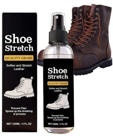 Liakyunf Spray Assouplissant pour Chaussures - Liquide pour Étirer et Élargir le Cuir Léger, Idéal pour Adoucir les Chaussures Neuves ou Raides (120 ml)