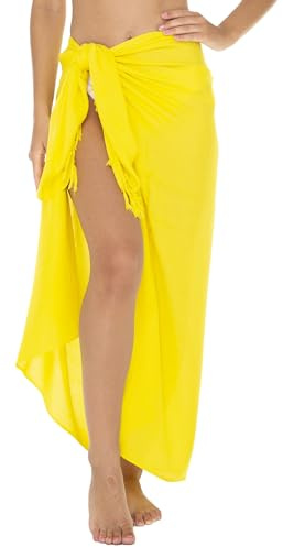 SHU-SHI Sarong Damen Pareo Strandtuch zum Binden, Wickeltuch & Strandkleid Cover Up für Bikini & Badeanzug mit Kokos-Clip, leicht & luftig