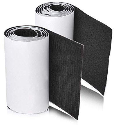 MARCHONE Stay Gent Klettband Klettverschluss Selbstklebend Schwarz mit 1 Meter Länge und 110mm Breite