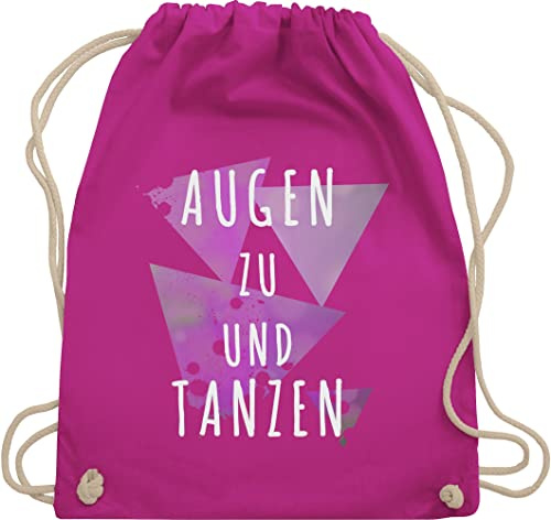 Turnbeutel Rucksack - Festival Zubehör - Augen zu und Tanzen lila - Unisize - Fuchsia - festival-bag festivalbeutel konzert tanz beutelrucksäcke tasche für tänzer festivaltasche festivals dance