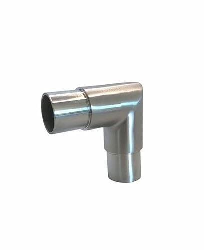 Coude inox 90° en angle droit - AISI 304 Brossé - pour intérieur, 42.4 mm