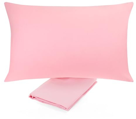 Barnsäng småbarn kudde med örngott, babykuddar för sömn, 33 x 45 cm, bomullsblandning skal polyesterfyllning – 1 barnkudde och örngott för daghem, sängkläder, spjälsängar, småbarnssängar, bilturer
