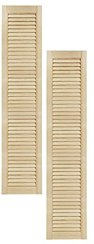 Lamellentüren Holz 2er Pack 294x1406 mm | Holztür aus massiver Kiefer mit fühlbarer Struktur | Möbelfronten für kreative Renovierung | Lamellentür für Schrank oder Garderobe | Natur