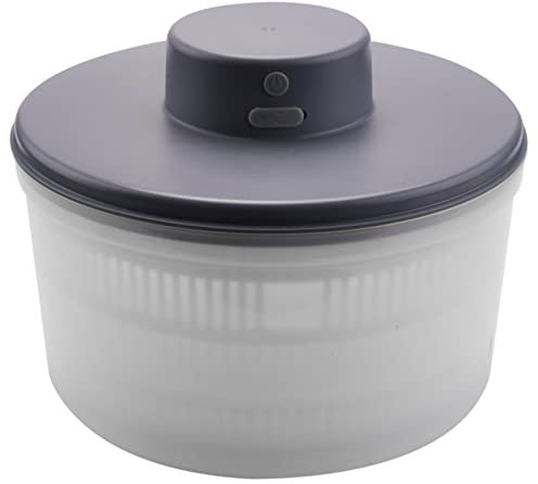 Wisboey Essiccatore per verdure elettrico per centrifuga per insalata, ricaricabile tramite USB, ciotola per asciugare la centrifuga di frutta