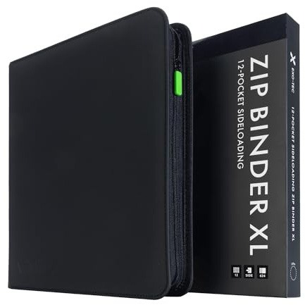 Vault X Raccoglitore per Carte da Collezione a 12 XL Tasche con Cerniera, 624 Carte, Materiale Exo-Tec per Album, 26 Pagine a Caricamento Laterale, TCG (Nero)