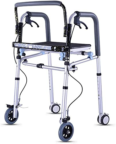 Bsetain Rollator Walker Seniors Indoor Rollator Medical Rolling Walker 4 Wheel with Wheels, Seat, Backrest and Storage Pouch - Rollator Walker for Seniors- Durable Aluminum Frame Supports