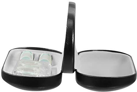 LALAFINA Brillenbox 2-lagig Aus Pu Mit Pinzette Tragbares Brillenetui Für Mehrere Brillen Auslaufsicherer Schutz Pflegeleicht Für Brillen Und Accessoires Unterwegs