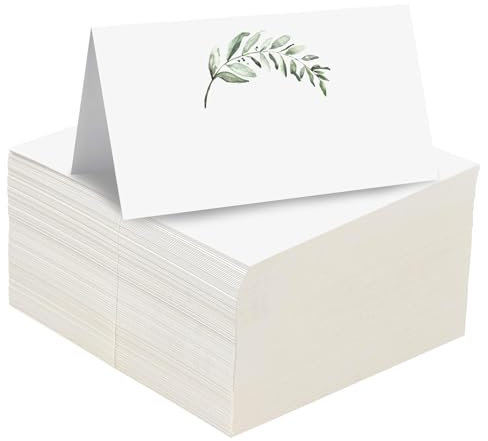 Lot de 80 marque-places de mariage en papier blanc pour table de mariage, dîner, fête d'anniversaire
